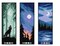 Counted cross stitch kit with plastic canvas Bookmarks Moon set of 3 designs 8708